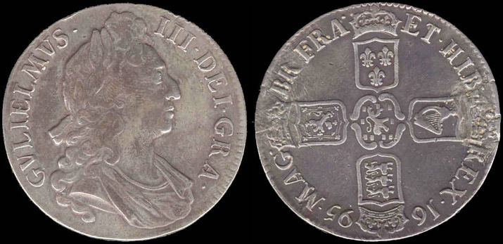 William III 1695 Silver Crown OCTAVO