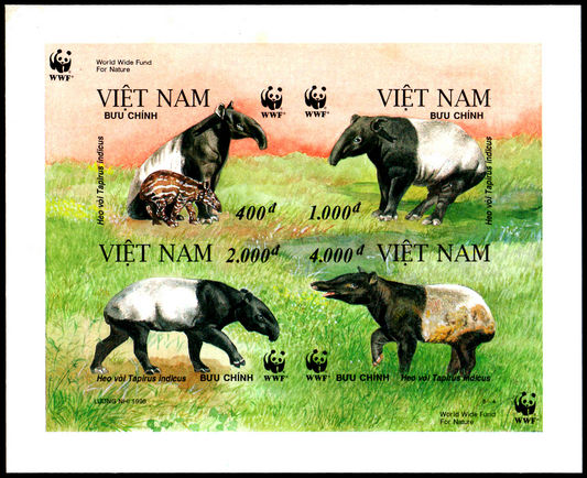 Vietnam 1995 WWF Tapir imperf souvenir sheet unmounted mint no gum as issued.