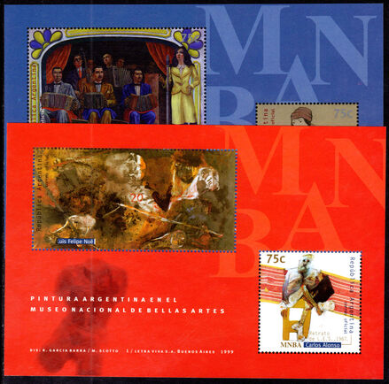 Argentina 1999 Paintings souvenir sheet set unmounted mint.