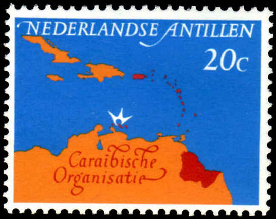 Netherlands Antilles 1964 Caribbean Council Map unmounted mint.