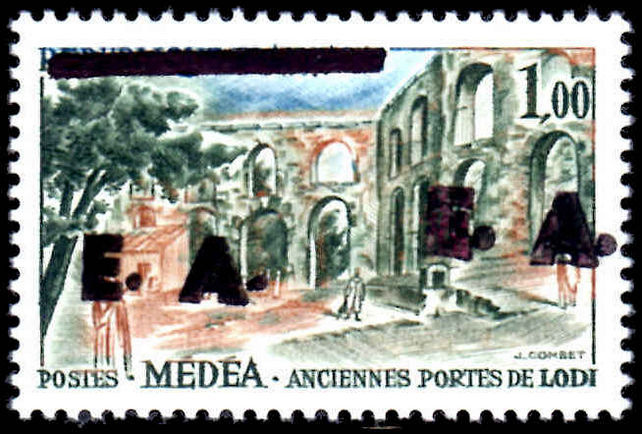 Algeria 1962 1Fr Medea handstamped unmounted mint.