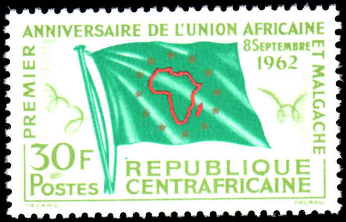 Central African Republic 1962 African Union unmounted mint.