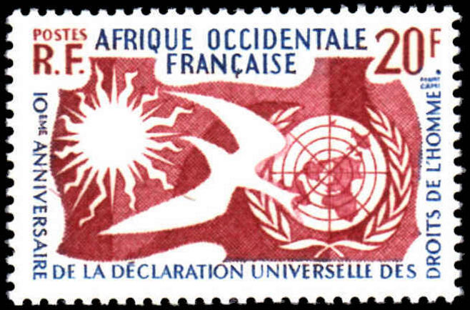 French West Africa 1958 Human Rights lightly mounted mint.