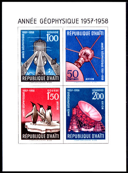 Haiti 1958 International Geophysical Year souvenir sheet unmounted mint.