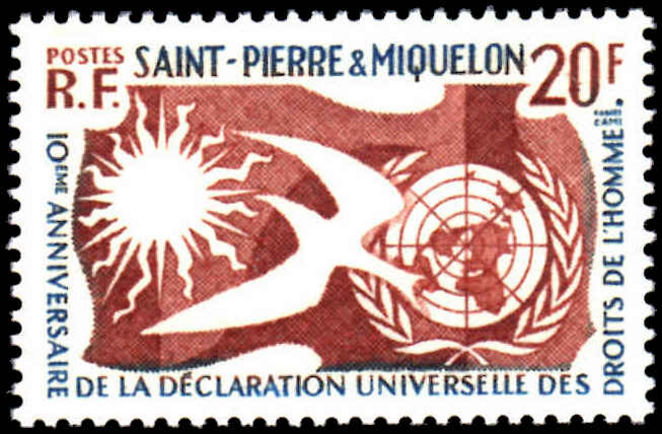 Ste Pierre Et Miquelon 1958 Human Rights unmounted mint.