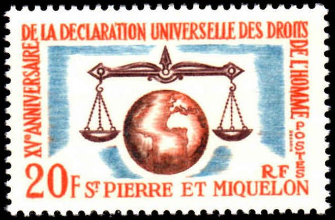 St Pierre et Miquelon 1963 Human Rights unmounted mint.
