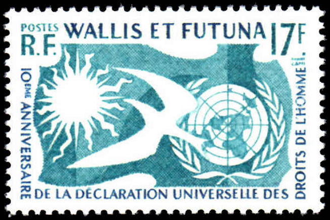 Wallis and Futuna 1958 Human Rights lightly mounted mint.