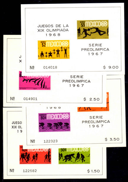 Mexico 1967 Olympic Games (3rd) souvenir sheets unmounted mint.