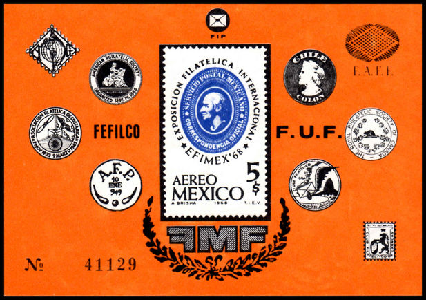 Mexico 1968 Efimex 68 souvenir sheet unmounted mint.