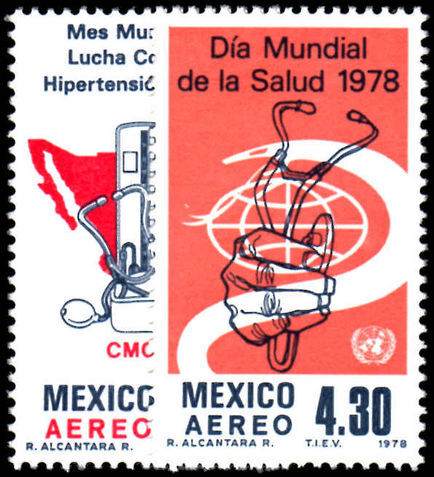 Mexico 1978 World Hypertension Month and World Health Day unmounted mint.