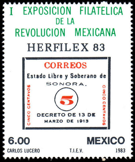 Mexico 1983 Herfilex 83 Mexican Revolution Stamp Exhibition unmounted mint.