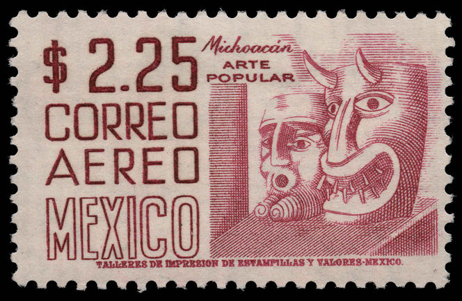 Mexico 1953-76 2p25 Michoacan Masks perf11 wmk multi MEX-MEX unmounted mint.
