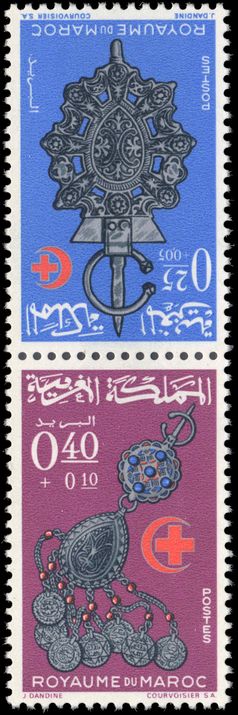 Morocco 1966 Red Cross tete-beche pair unmounted mint.