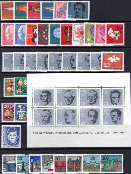 West Germany 1964 Commemorative year set unmounted mint.