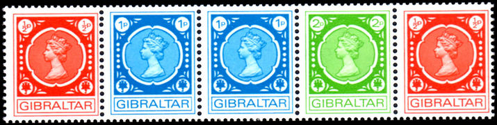 Gibraltar 1971 Coil Strip unmounted mint.
