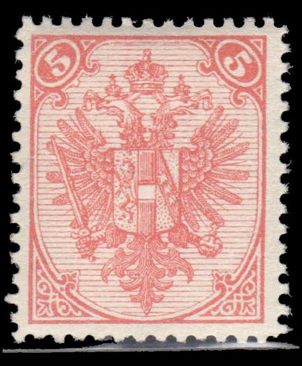 Bosnia 1899 5k dull-red perf 12½ fine mint lightly hinged.