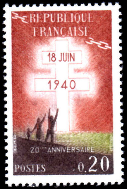 France 1960 De Gaulle's Appeal unmounted mint.
