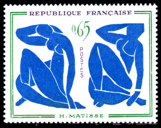France 1961 65c Blue Nudes Matisse unmounted mint.
