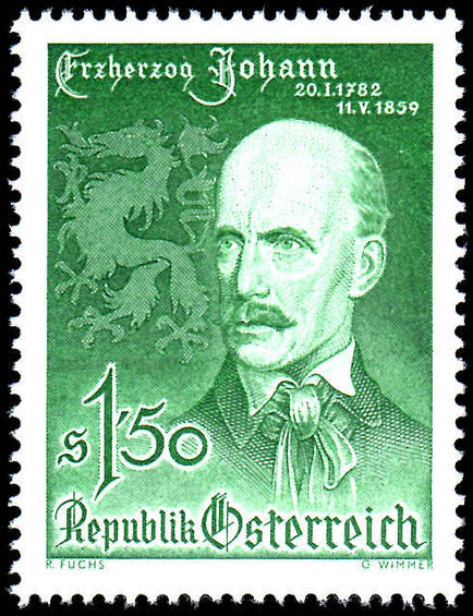 Austria 1959 Archduke Johann unmounted mint.