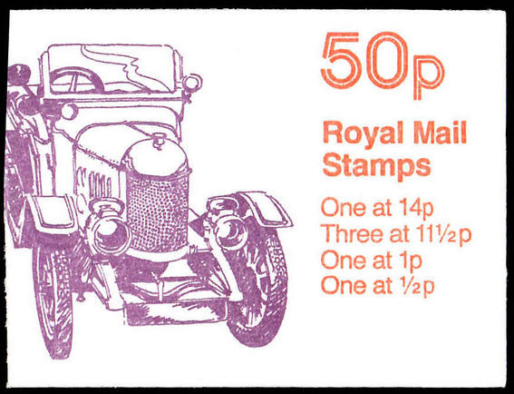 1981 50p Bullnose Morris booklet 14p right
