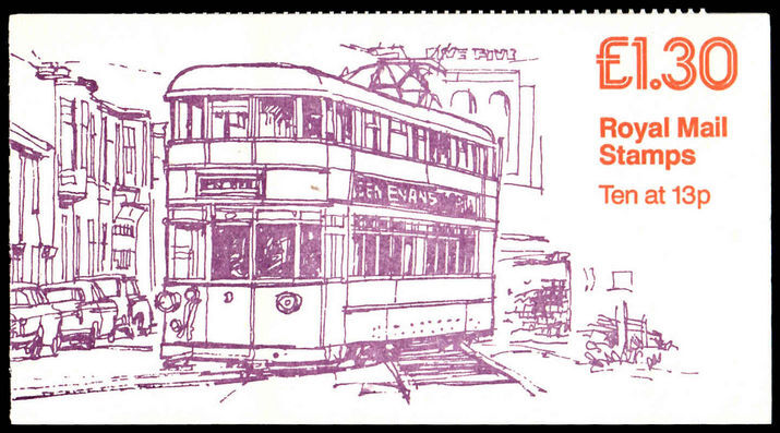 1984 £1.30 booklet Trams 1 left