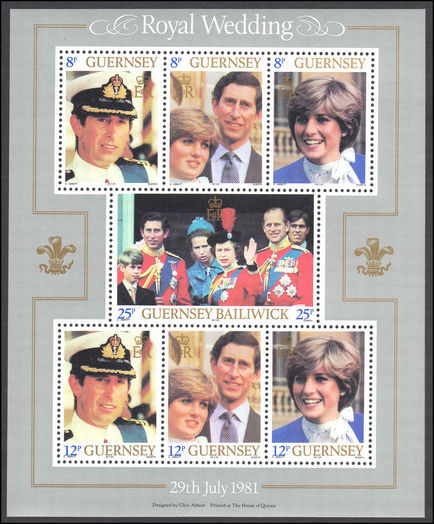 Guernsey 1981 Royal Wedding souvenir sheet unmounted mint.