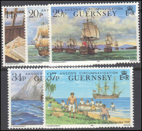 Guernsey 1990 250th Anniv of Anson's Circumnavigation unmounted mint.