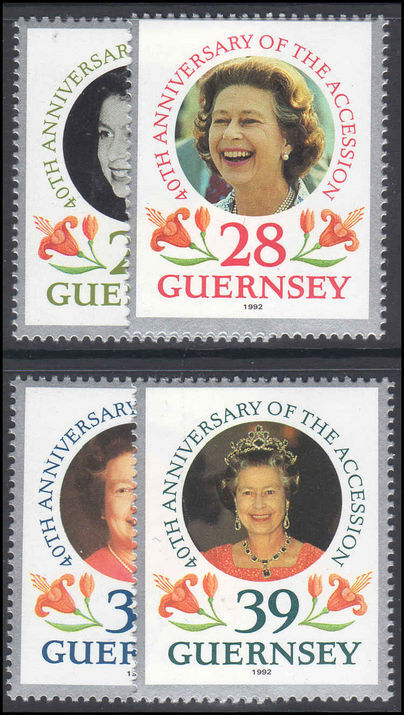 Guernsey 1992 40th Anniv of Accession unmounted mint.