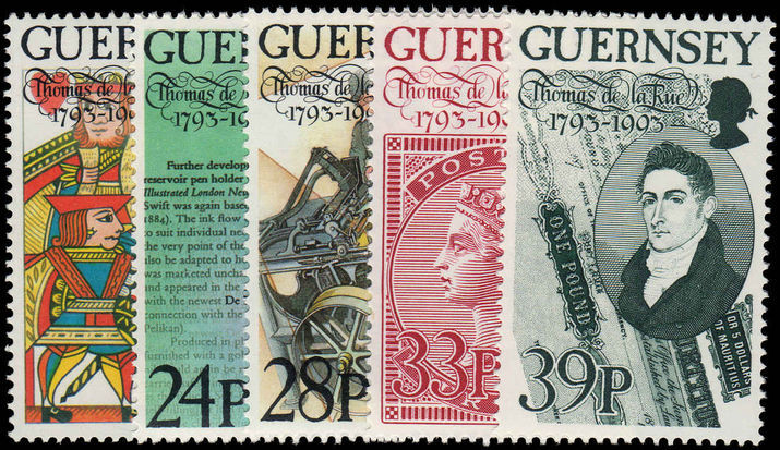Guernsey 1993 Birth Bicentenary of Thomas de la Rue (printer) unmounted mint.