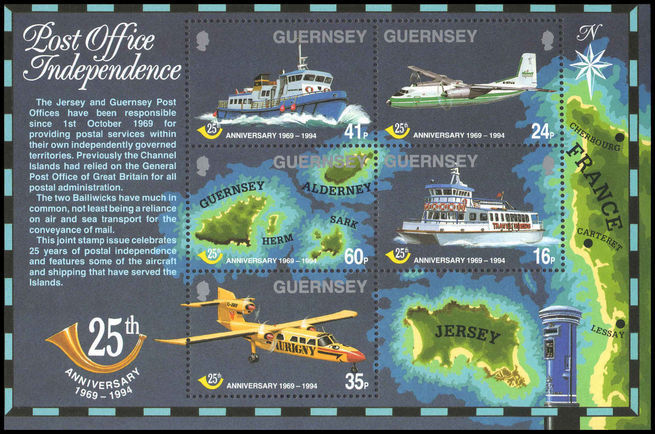 Guernsey 1994 Postal Administration souvenir sheet unmounted mint.