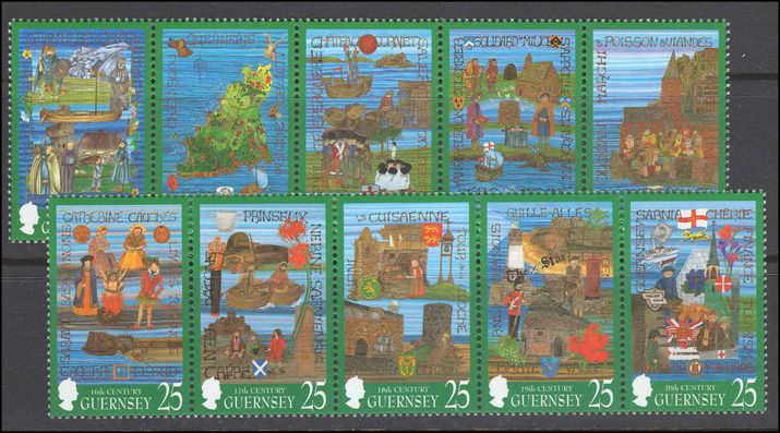Guernsey 1998 The Millennium Tapestries Project strip unmounted mint.