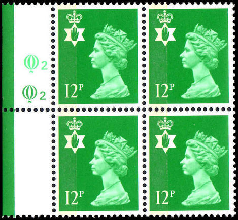 Northern Ireland 1971-93 12p bright emerald Questa Litho block of 4 unmounted mint.
