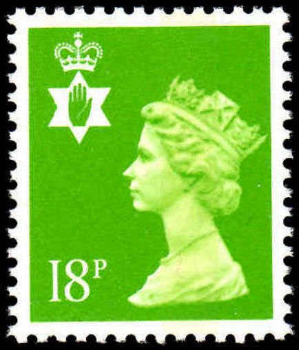 Northern Ireland 1971-93 18p bright green perf 14 Questa Litho unmounted mint. 