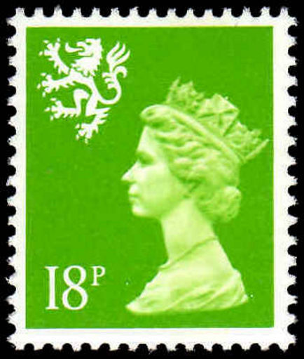 Scotland 1971-93 18p bright green Litho Questa unmounted mint.
