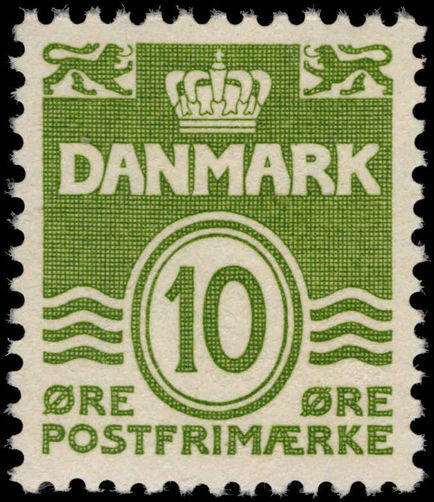 Denmark 1933-2004 10ø green unmounted mint.
