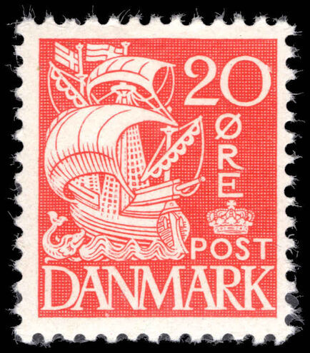 Denmark 1933-41 20ø scarlet Caravel unmounted mint.