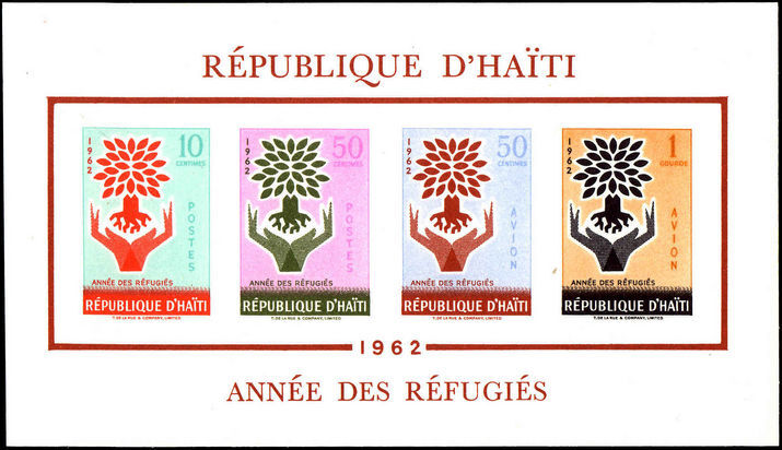 Haiti 1962 World Refugee Year souvenir sheet lightly mounted mint.