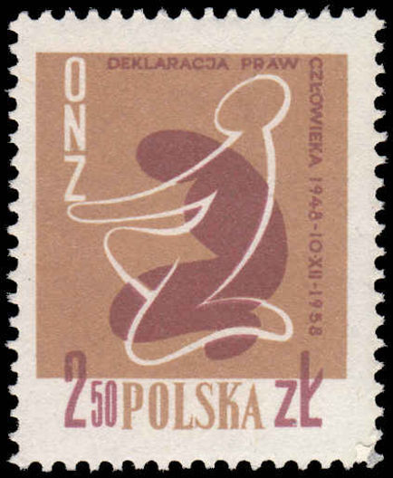 Poland 1958 Human Rights unmounted mint.