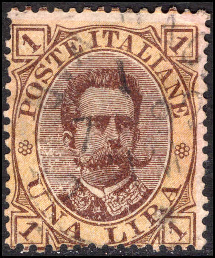 Italy 1889 1l brown and buff fine used.