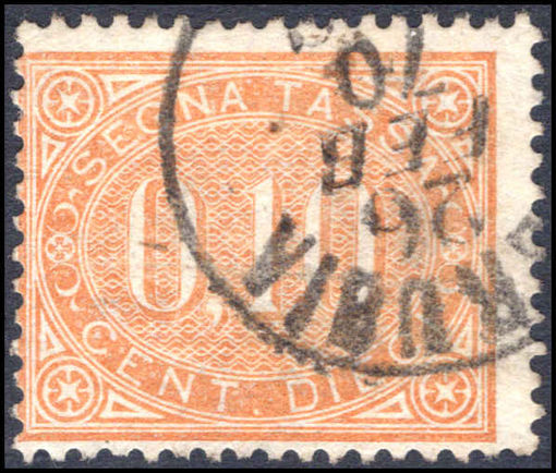 Italy 1869 10c orange-brown postage due fine used.