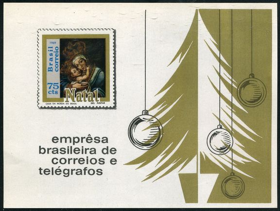 Brazil 1969 Christmas souvenir sheet unmounted mint.