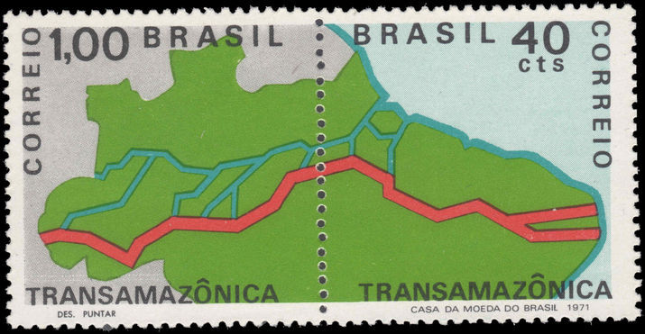 Brazil 1971 Trans Am Highway pair unmounted mint.