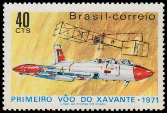 Brazil 1971 Xavante Jet-Fighter Airplane unmounted mint.