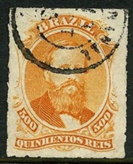 Brazil 1877 500r Dom Pedro  fine used