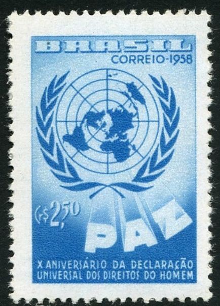 Brazil 1958 Human Rights lightly mounted mint.