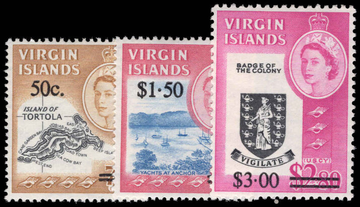 British Virgin Islands 1966 Provisionals unmounted mint.