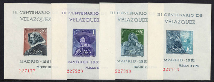 Spain 1961 300th Death Anniv of Velazquez souvenir sheets unmounted mint.