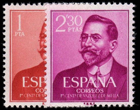 Spain 1961 Birth Centenary of Juan Vazquez de Mella (politician and writer) unmounted mint.