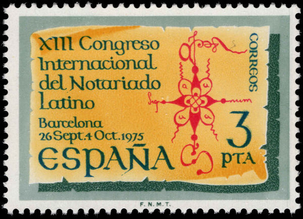 Spain 1975 Latin Notaries Congress unmounted mint.