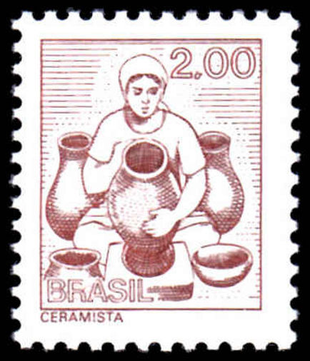 Brazil 1976-79 2cr Potter no fluorescence unmounted mint.